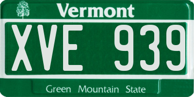 VT license plate XVE939