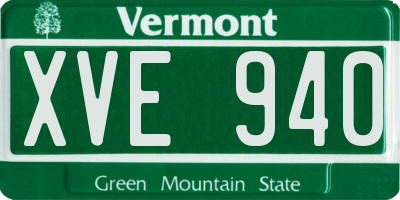 VT license plate XVE940
