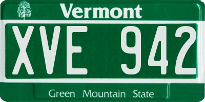VT license plate XVE942