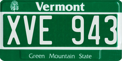 VT license plate XVE943