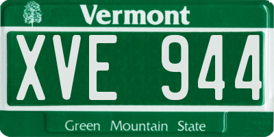 VT license plate XVE944