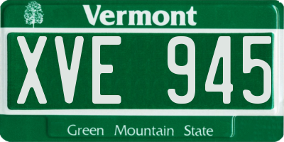 VT license plate XVE945
