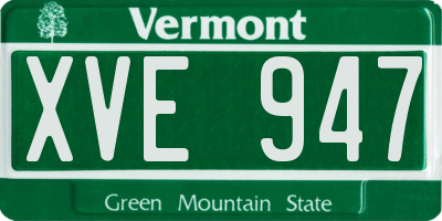 VT license plate XVE947