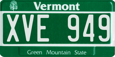 VT license plate XVE949