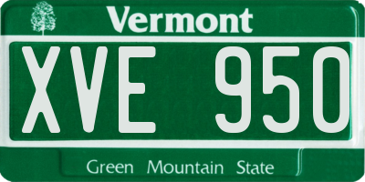 VT license plate XVE950