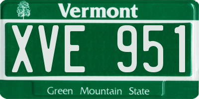 VT license plate XVE951