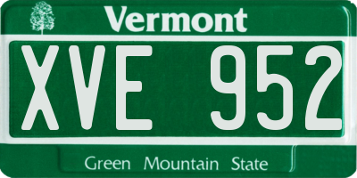 VT license plate XVE952