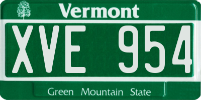 VT license plate XVE954