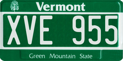 VT license plate XVE955