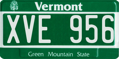 VT license plate XVE956