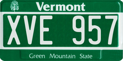 VT license plate XVE957