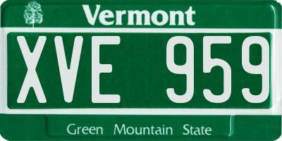VT license plate XVE959
