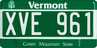 VT license plate XVE961