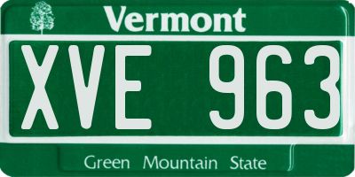 VT license plate XVE963