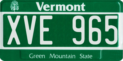 VT license plate XVE965