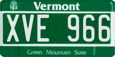 VT license plate XVE966