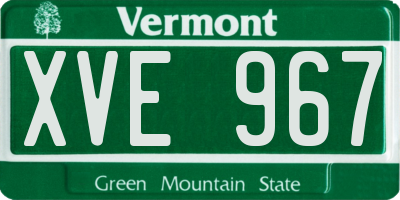 VT license plate XVE967