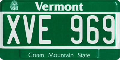 VT license plate XVE969