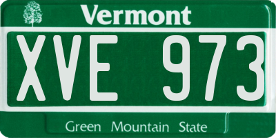 VT license plate XVE973