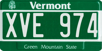 VT license plate XVE974