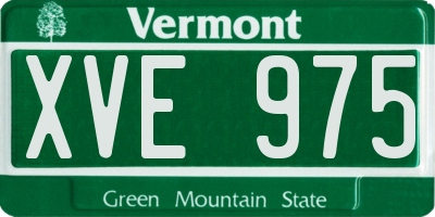 VT license plate XVE975