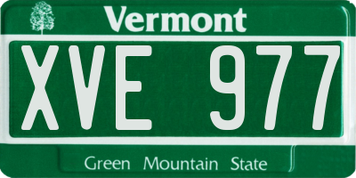 VT license plate XVE977