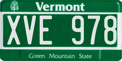 VT license plate XVE978