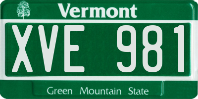 VT license plate XVE981