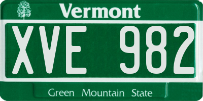VT license plate XVE982