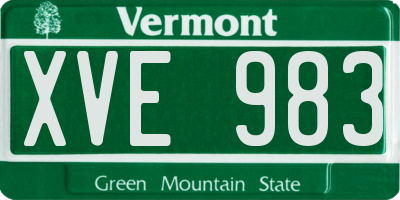 VT license plate XVE983