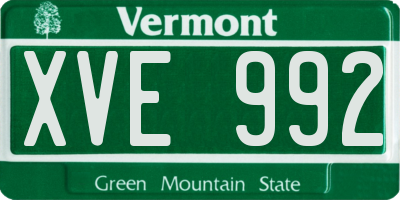 VT license plate XVE992