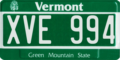 VT license plate XVE994