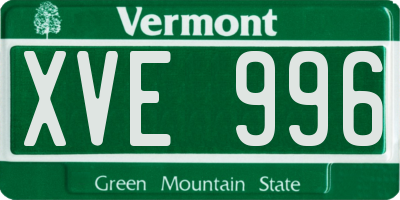 VT license plate XVE996