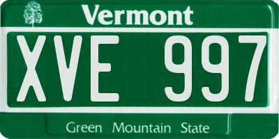 VT license plate XVE997