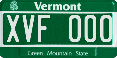 VT license plate XVF000