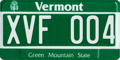 VT license plate XVF004