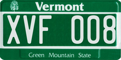 VT license plate XVF008