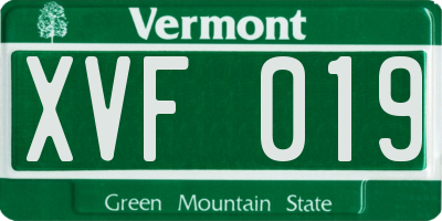 VT license plate XVF019