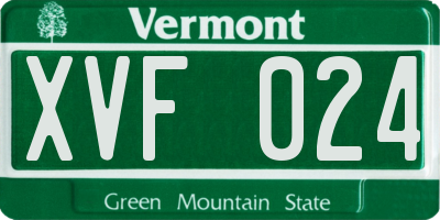 VT license plate XVF024