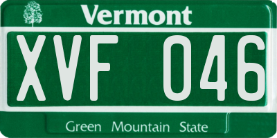 VT license plate XVF046