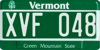 VT license plate XVF048