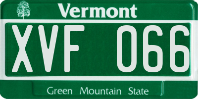 VT license plate XVF066