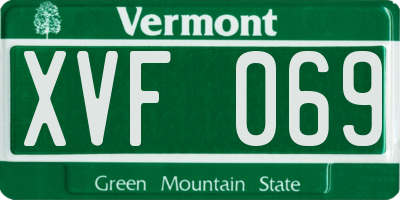 VT license plate XVF069