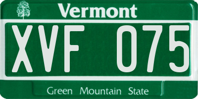 VT license plate XVF075