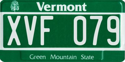VT license plate XVF079