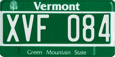 VT license plate XVF084