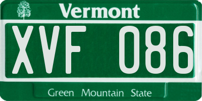 VT license plate XVF086