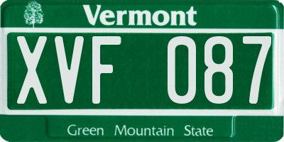 VT license plate XVF087