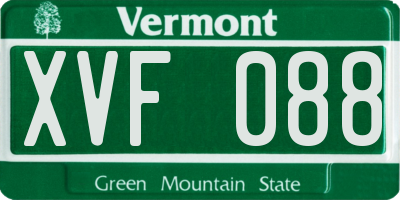 VT license plate XVF088