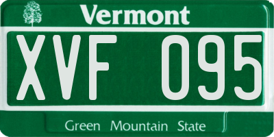 VT license plate XVF095